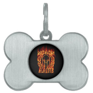 Médaillons Pour Animaux Domestiques Hot Molon Labe Warrior Mask Laurels on Fire