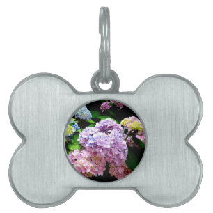 Médaillons Pour Animaux Domestiques Hydrangea garden, rose, bleu, purple floral