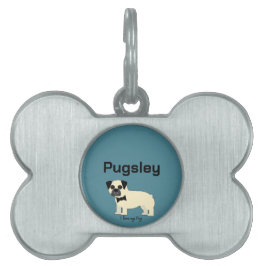 Médaillons Pour Animaux Domestiques I love my Pug
