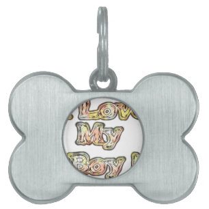 Médaillons Pour Animaux Domestiques I Loy My Boy Design Cool Collection Vintage Texte