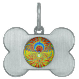 Médaillons Pour Animaux Domestiques Impression de Kaleidoscope coloré