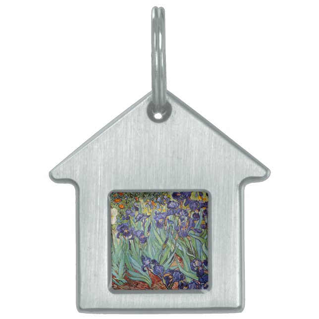 Médaillons Pour Animaux Domestiques Iris de Van Gogh Peinture Impressionniste (Devant)
