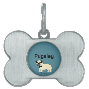 Médaillons Pour Animaux Domestiques J'aime mon Pug