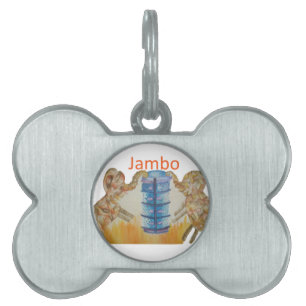 Médaillons Pour Animaux Domestiques Jambo Jumbo African Kids Elephants Art Imprimer