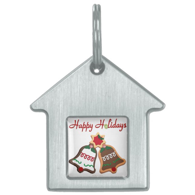 Médaillons Pour Animaux Domestiques Joyeuses fêtes Noël Cookie Bells (Devant)