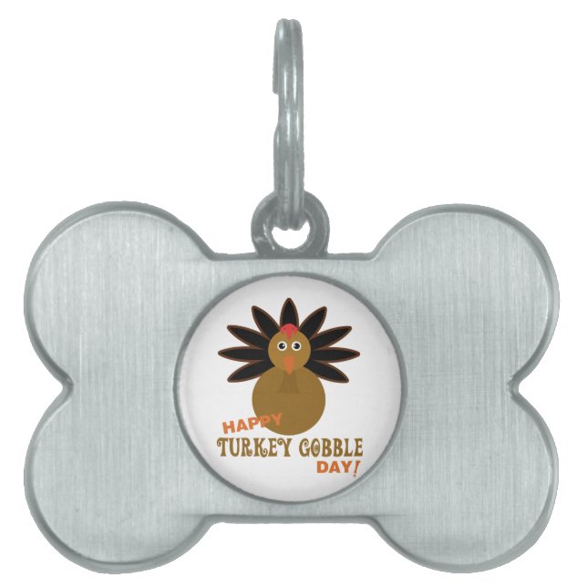 Médaillons Pour Animaux Domestiques Joyeux Jour de la grogne turque Thanksgiving (Devant)