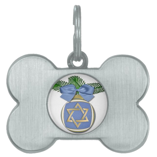 Médaillons Pour Animaux Domestiques Judaïque Hanoukka Star Of David Ornament Print (Devant)