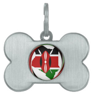 Médaillons Pour Animaux Domestiques Kenya Célébration drapeau coloré Carte vectorielle