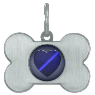 Médaillons Pour Animaux Domestiques Ligne bleue mince