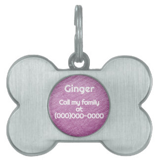 Médaillons Pour Animaux Domestiques Lilac en cuir Faux personnalisé