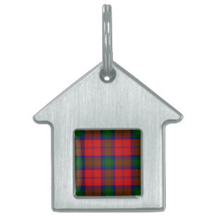 Médaillons Pour Animaux Domestiques Lindsay tartan rouge vert plaid