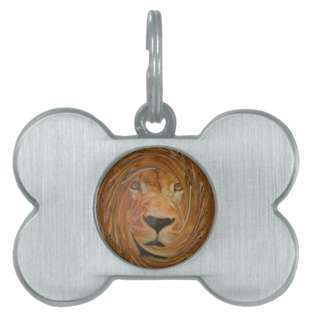 Médaillons Pour Animaux Domestiques Lion Abstrait Safari Art (Devant)