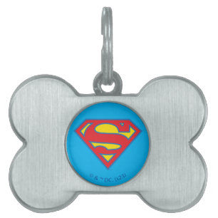 Médaillons Pour Animaux Domestiques Logo classique Supergirl avec fond bleu