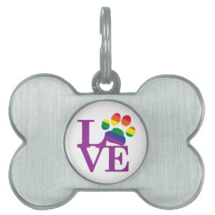 Médaillons Pour Animaux Domestiques Love-Gay-Pawprint-