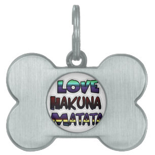 Médaillons Pour Animaux Domestiques Love Hakuna Matata Cadfts