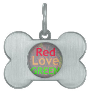 MÉDAILLONS POUR ANIMAUX DOMESTIQUES LOVE RED GOLDEN VERT