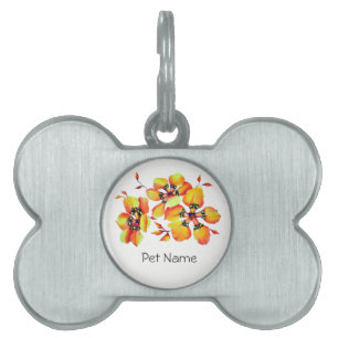 Médaillons Pour Animaux Domestiques Magnifique Sparaxis Luxueux Bouquet Floral