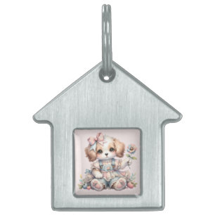Médaillons Pour Animaux Domestiques Maison de campagne mignonne et kawaii au style chi