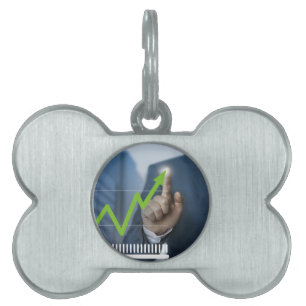 Médaillons Pour Animaux Domestiques Man showing stock price touchscreen concept