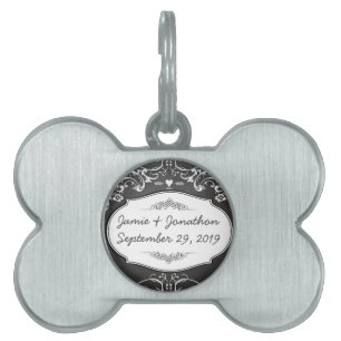 Médaillons Pour Animaux Domestiques Mariages de typographie sur tableau noir