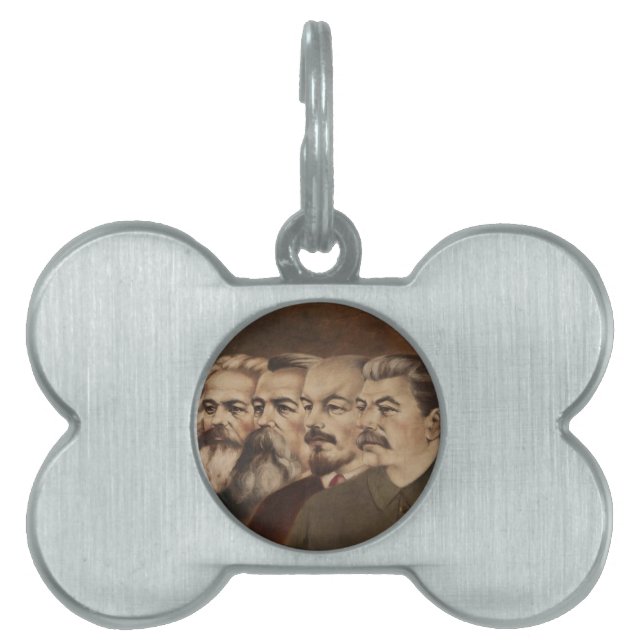Médaillons Pour Animaux Domestiques Marx, Engels, Lénine, et Stalin (Devant)