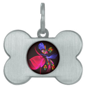 Médaillons Pour Animaux Domestiques Moderne coloré Floral Abstrait Art Motif #06