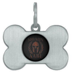 Médaillons Pour Animaux Domestiques Molon Labe Guerrier de fer Laurels