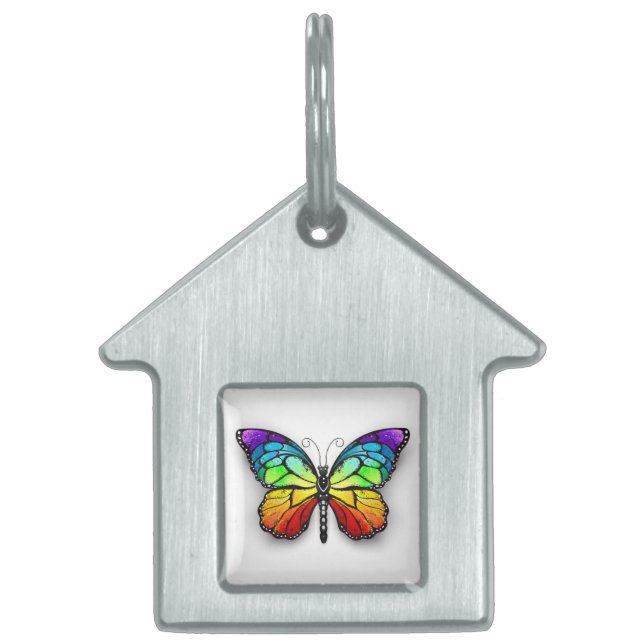 Médaillons Pour Animaux Domestiques Monarque papillon arc-en-ciel (Devant)