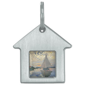 Médaillons Pour Animaux Domestiques Monet Sailboat Français Impressionnisme Art classi
