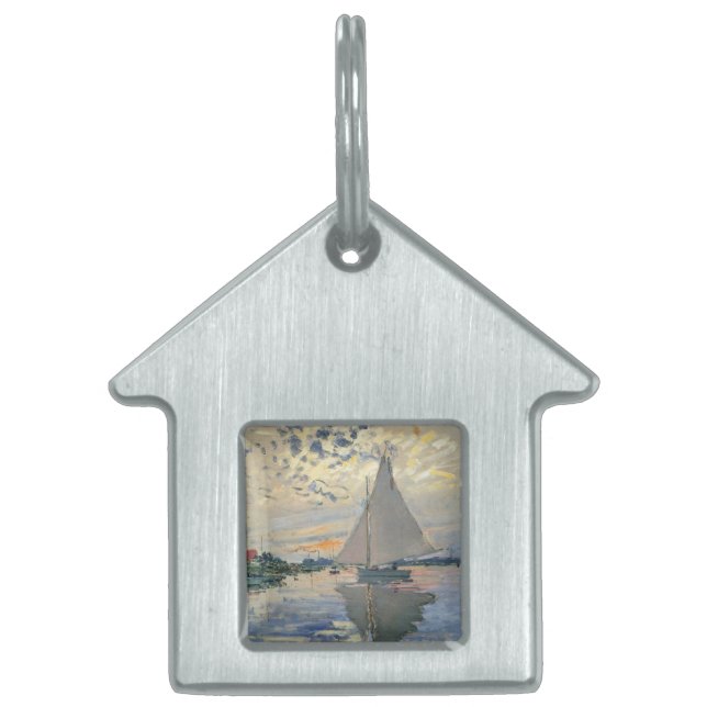 Médaillons Pour Animaux Domestiques Monet Sailboat Français Impressionnisme Art classi (Devant)