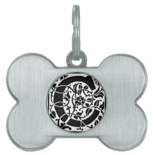 Médaillons Pour Animaux Domestiques Monogramme C initial. Nom floral Motif Customisé
