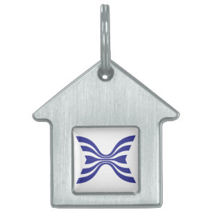 Médaillons Pour Animaux Domestiques Monogramme élégant à lettre X avec ligne bleue