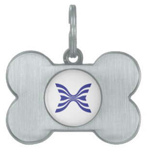 Médaillons Pour Animaux Domestiques Monogramme lettre X ligne bleue élégant