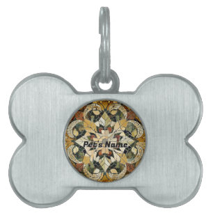 Médaillons Pour Animaux Domestiques Mosaïque Earthy Elegance encadrée