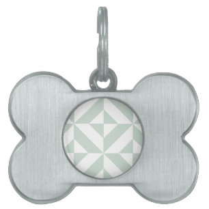Médaillons Pour Animaux Domestiques Motif de cube géométrique cool Mint