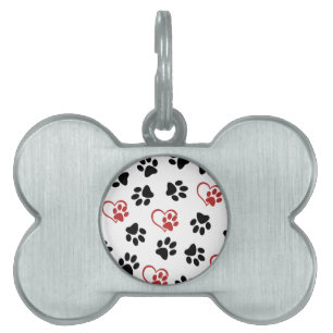 Médaillons Pour Animaux Domestiques Motif De Pâtes, Pâtes Noires, Pâtes Rouges, Coeurs