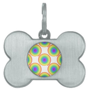 Médaillons Pour Animaux Domestiques Motif de spirale arc-en-ciel