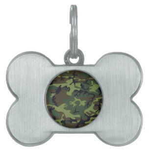 Médaillons Pour Animaux Domestiques Motif du Camouflage Vert, Motif militaire, Armée