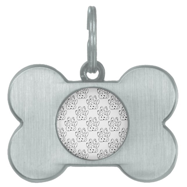 Médaillons Pour Animaux Domestiques Motif Empreinte de patte dalmate (Devant)