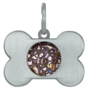 Médaillons Pour Animaux Domestiques Motif en pierre blanche Brown violet