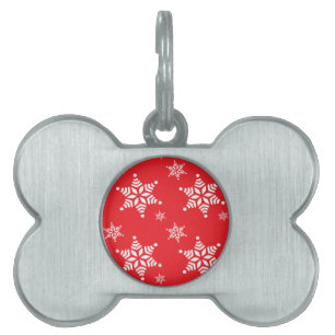 Médaillons Pour Animaux Domestiques Motif Flocon de Neige, Flocons de Neige Blancs, Ne