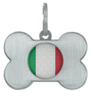 Médaillons Pour Animaux Domestiques Motif italien de damassé de drapeau