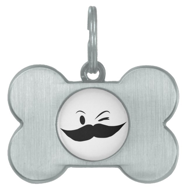 Médaillons Pour Animaux Domestiques Moustache Kinky (Devant)