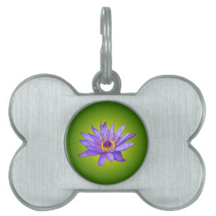 Médaillons Pour Animaux Domestiques Nénuphar Fleur Étang Aquatique Fleur d'Eau Violett