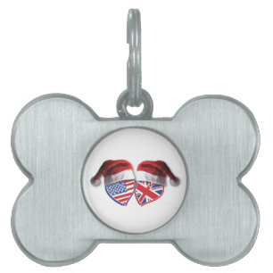 Médaillons Pour Animaux Domestiques Noël Royaume-Uni USA Chauffages patriotiques
