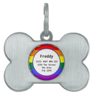 Médaillons Pour Animaux Domestiques Nom de l'indicateur Arc-en-ciel gay pride