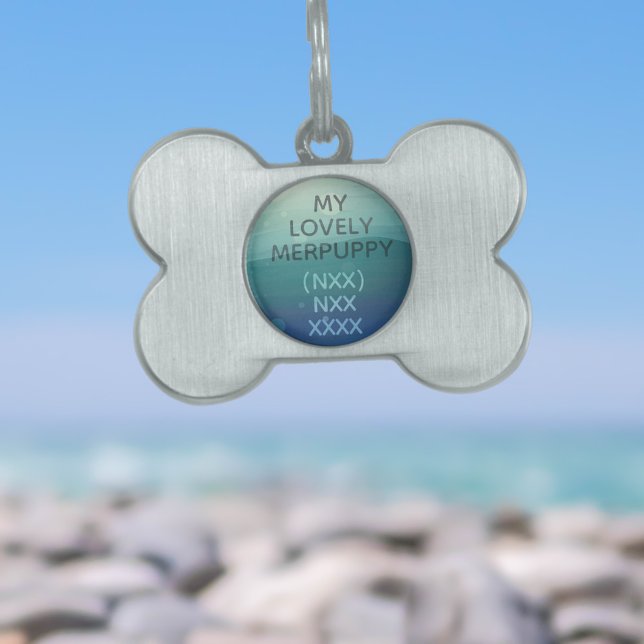 Médaillons Pour Animaux Domestiques Numéro d'identification de l'animal de compagnie T (Add your name and number to this bone shape pet id tag. Perfect for sea dogs!)