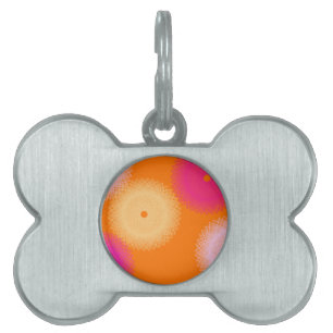 Médaillons Pour Animaux Domestiques orange et rose pop couleur