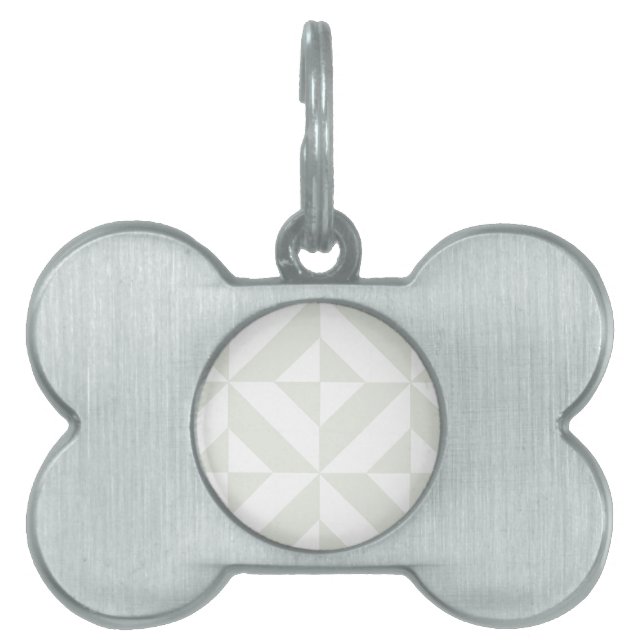 Médaillons Pour Animaux Domestiques Pale Gray Geometric Deco Cube Pattern (Devant)