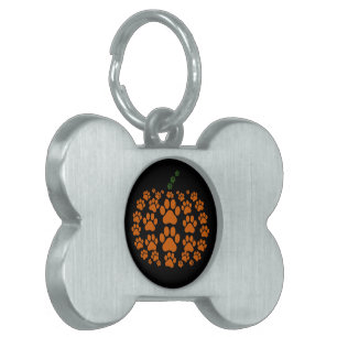 Médaillons Pour Animaux Domestiques Patte Citrouille Empreinte de Patte de Chien Actio